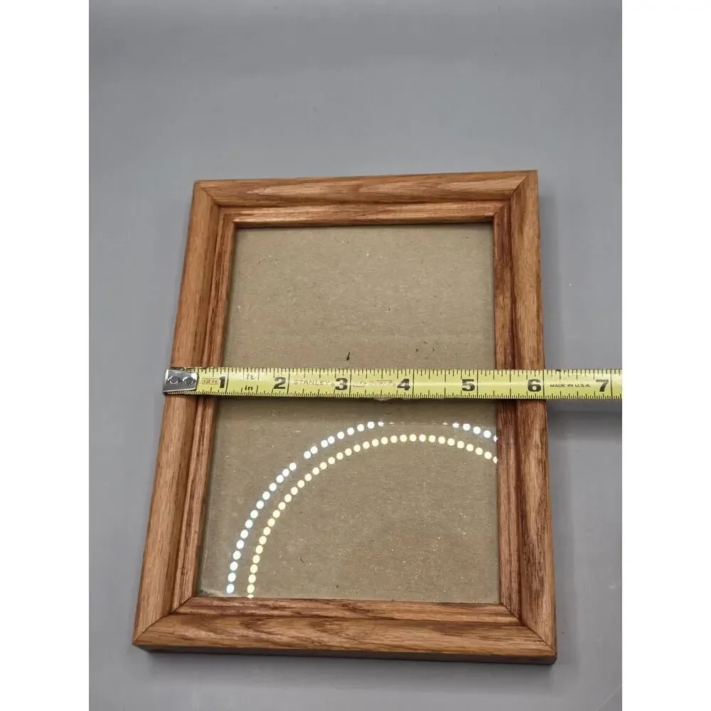 vintage solid wood mitered edge picture frame 5x7 MCM